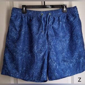 Uzzi Blue Speckled Men's Swim Shorts Sz 2XL Beachy Cruise Travel Tropical